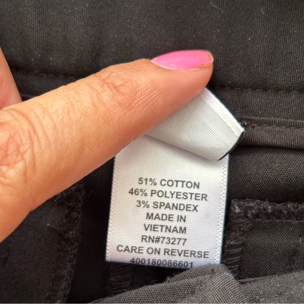 ELLE Dress Pants Size 6 Black Straight Leg Stretch Professional Work Trousers - Picture 8 of 10